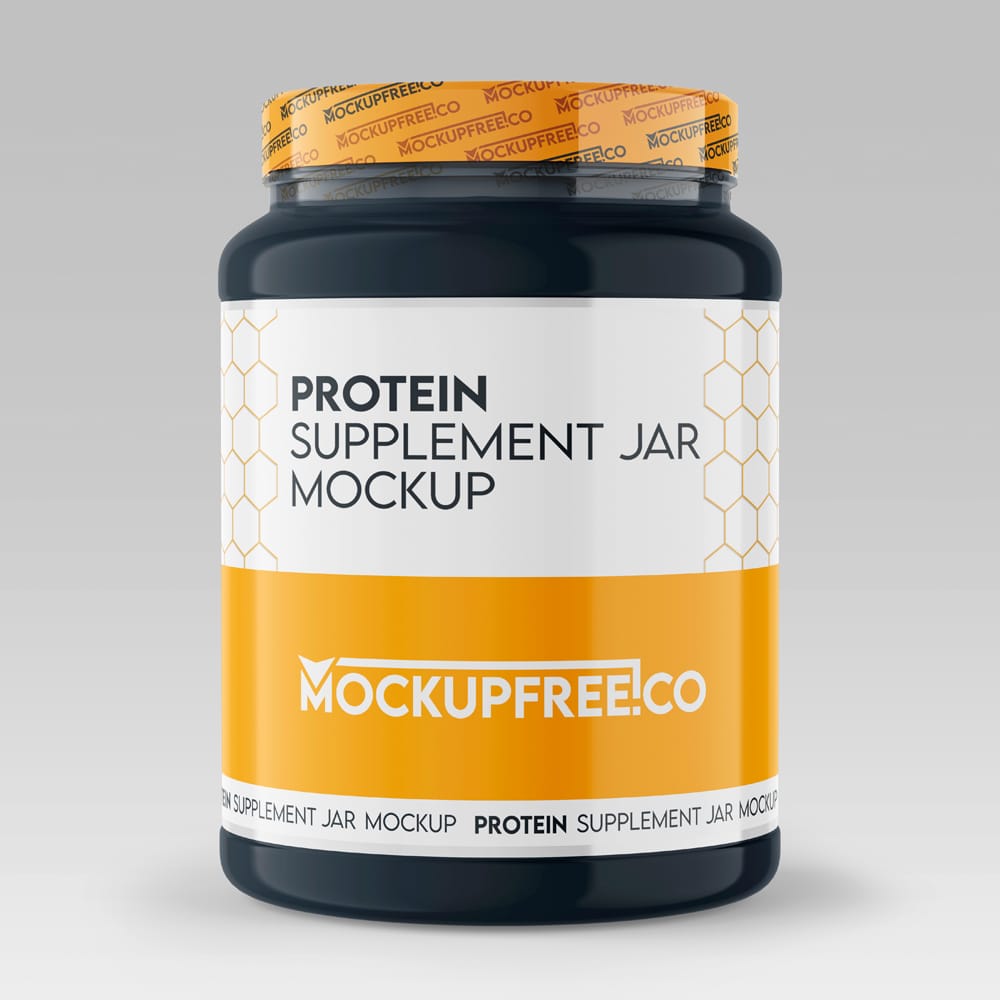 Free Protein Supplement Jar Mockup PSD