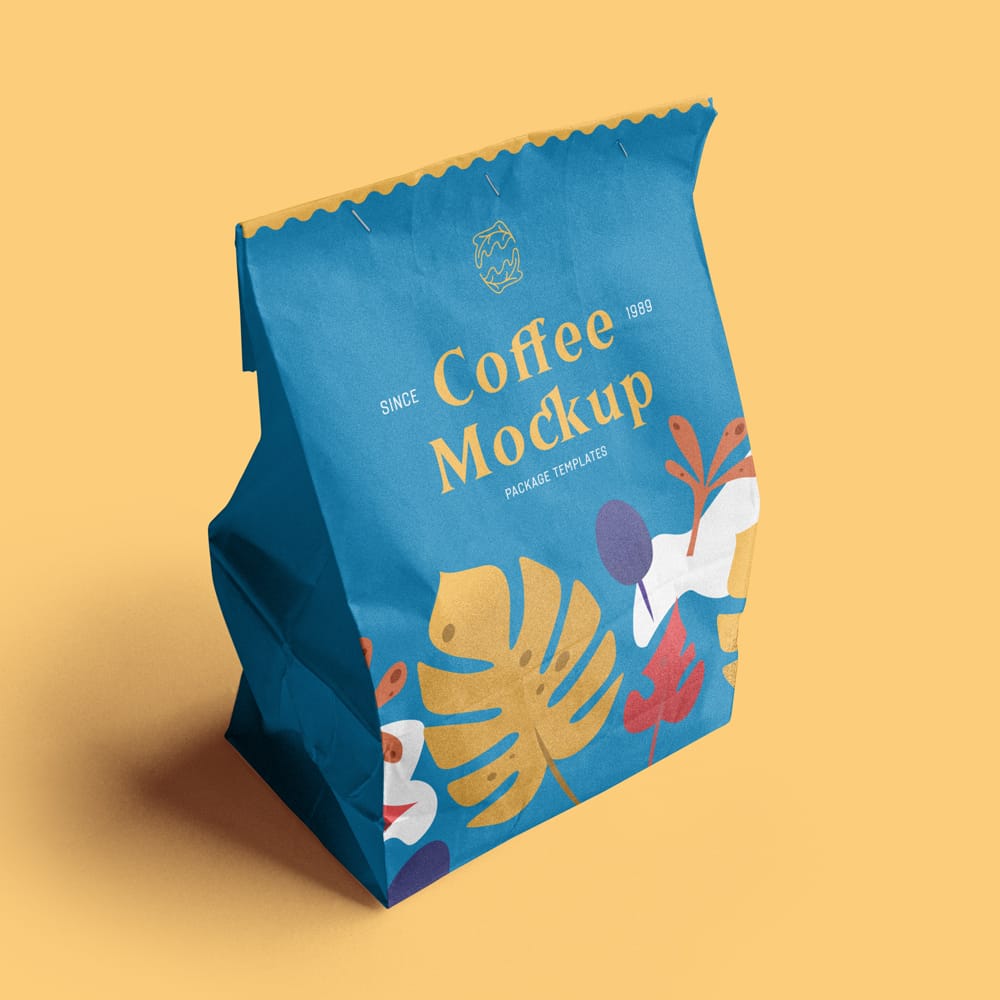 Free Realistic Paper Bag Mockup Design PSD