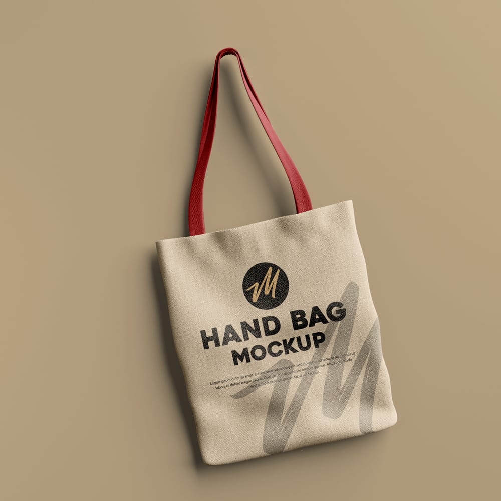 Free Realistic Tote Bag Mockup Template PSD