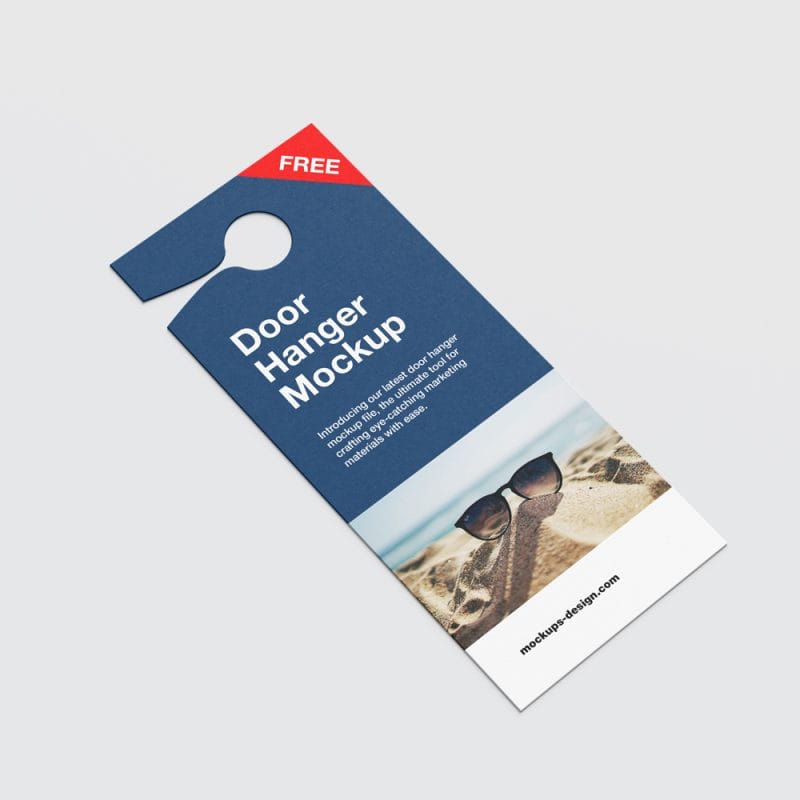 Free Rectangle Door Hanger Mockup PSD