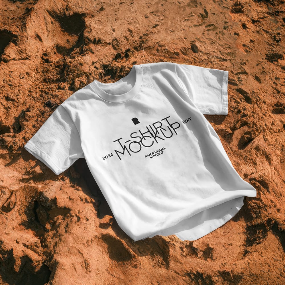 Free Sand T-Shirt Mockup PSD