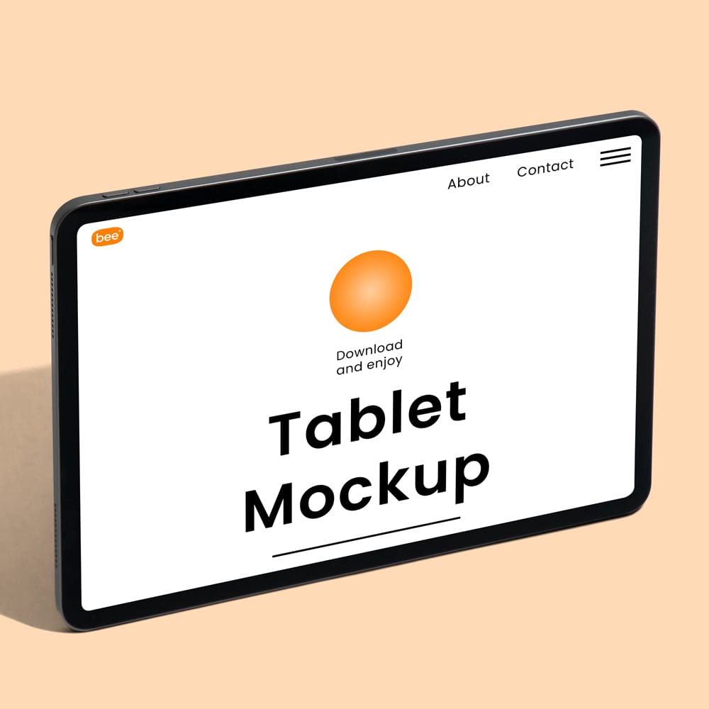 Free Standing Horizontal Tablet Mockup PSD