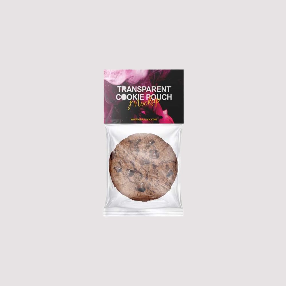 Free Transparent Cookie Pouch Mockup PSD