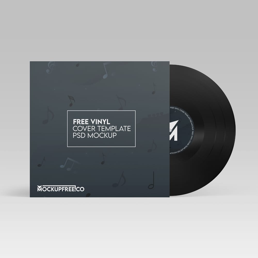 Free Vinyl Cover Mockup Template PSD