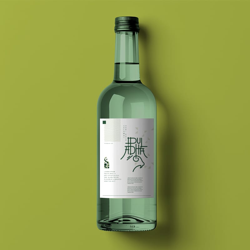 Glass Bottle Mockup Design PSD
