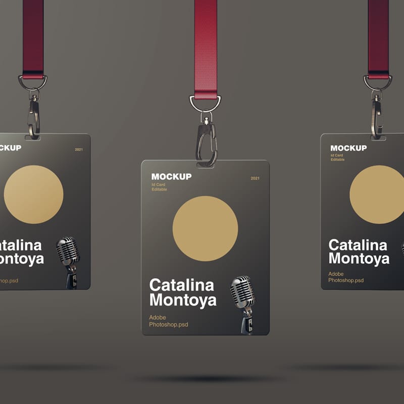 Hanging ID Card Mockup PSD