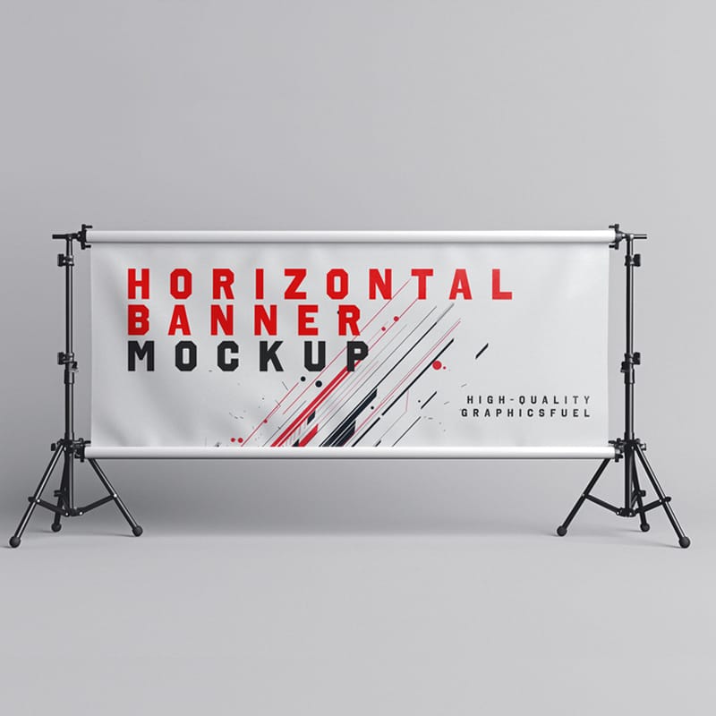 Horizontal Advertisement Banner Mockup PSD