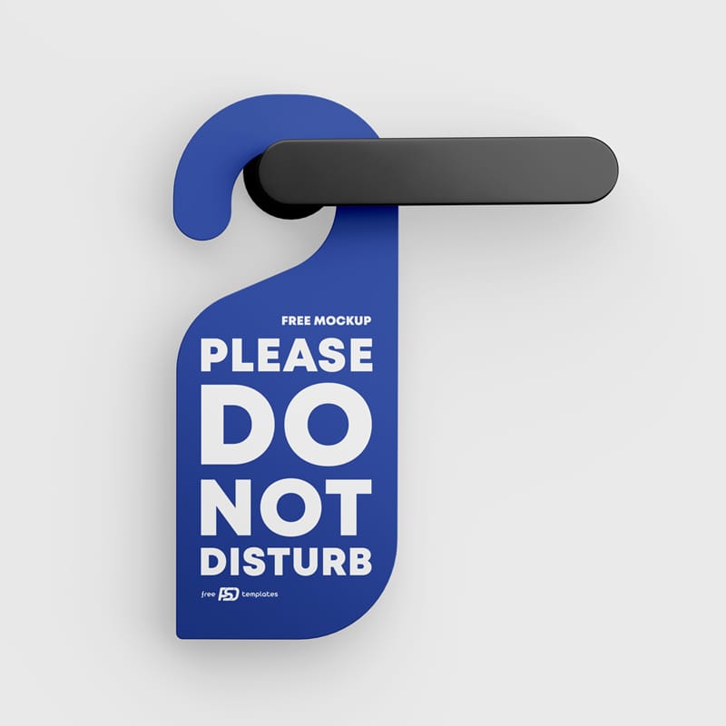 Hotel Door Hanger Mockup PSD
