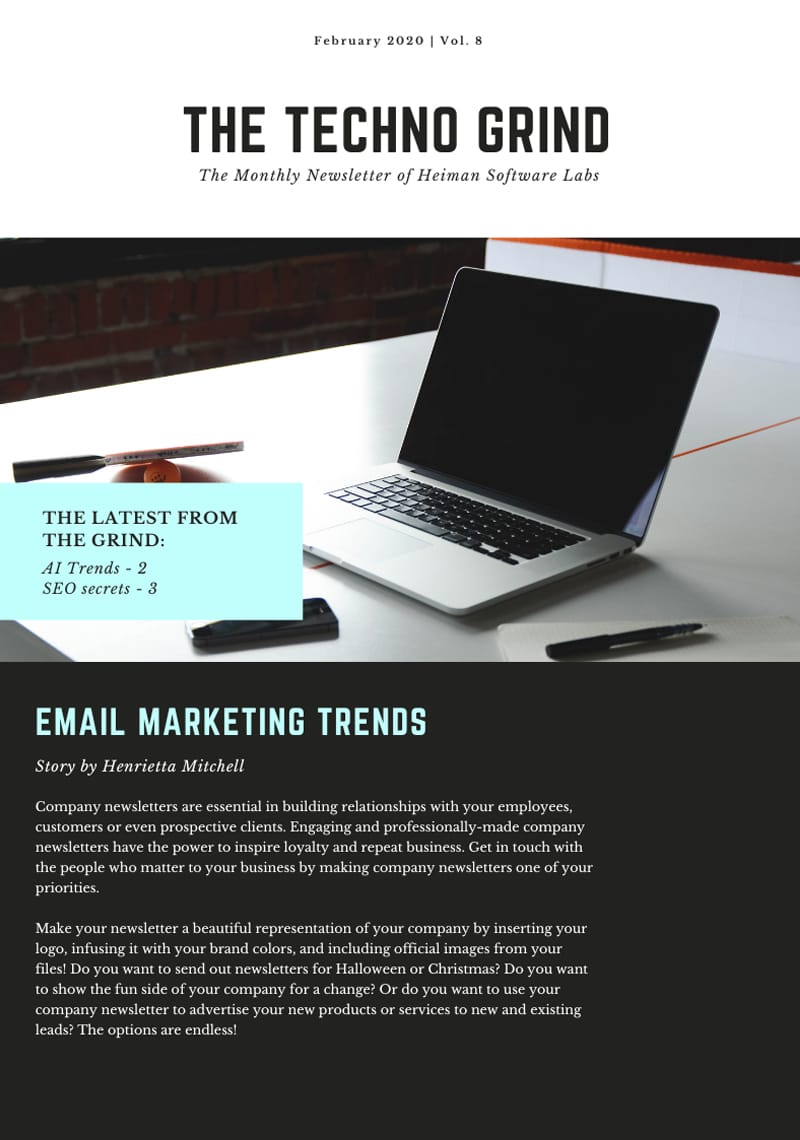 Laptop Email Newsletter Templates