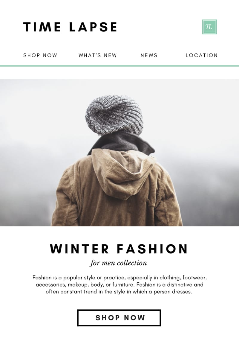 Light Green Fashion Email Newsletter Template