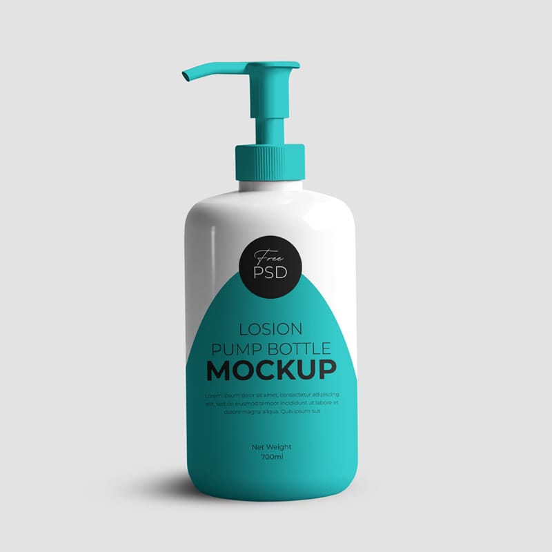 Lotion Pump Bottle Mockup PSD