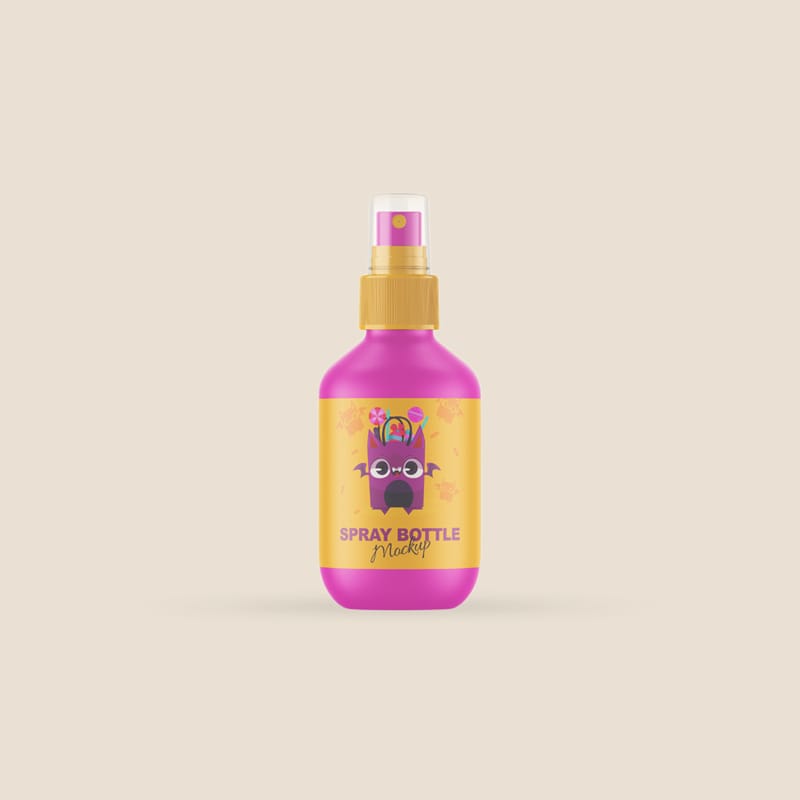 Mini Spray Bottle Mockup Template PSD
