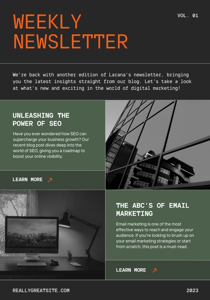 Minimalist Grid Marketing Email Newsletter Template