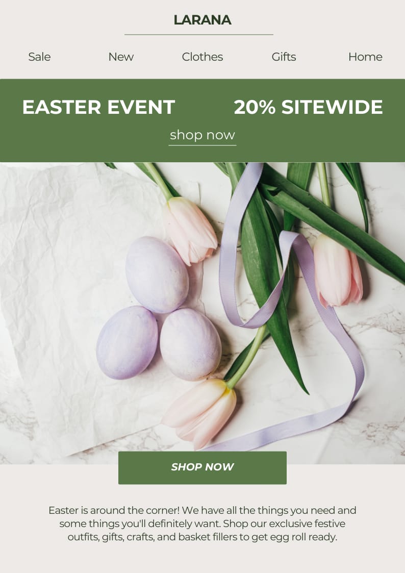 Modern Elegant Spring Easter Email Newsletter
