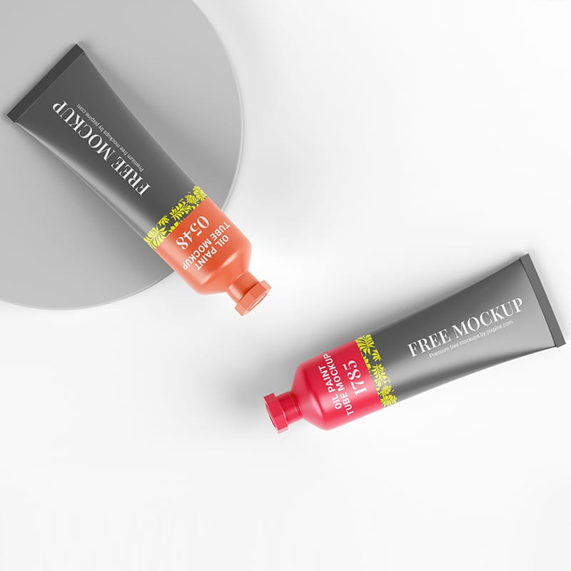 Oil Paint Tube Mockup PSD