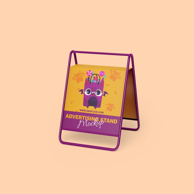 Outdoor Advertising Stand Mockup PSD