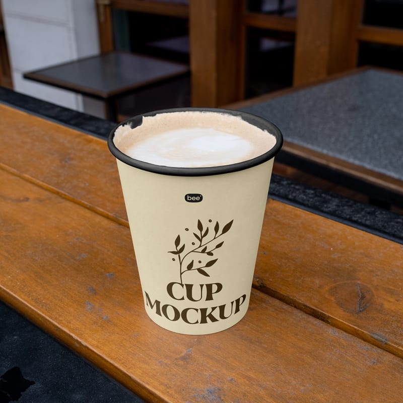 Paper Cup with Coffee Mockup PSD