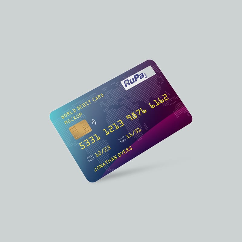 Plastic Debit Card Mockup PSD