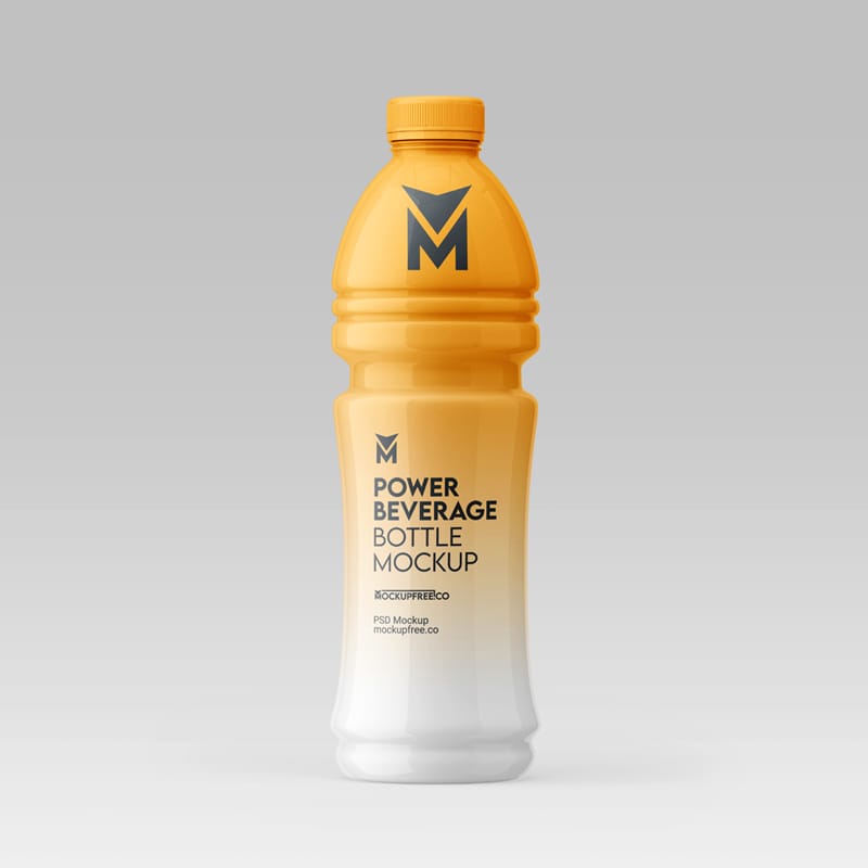 Power Beverage Bottle Mockup PSD