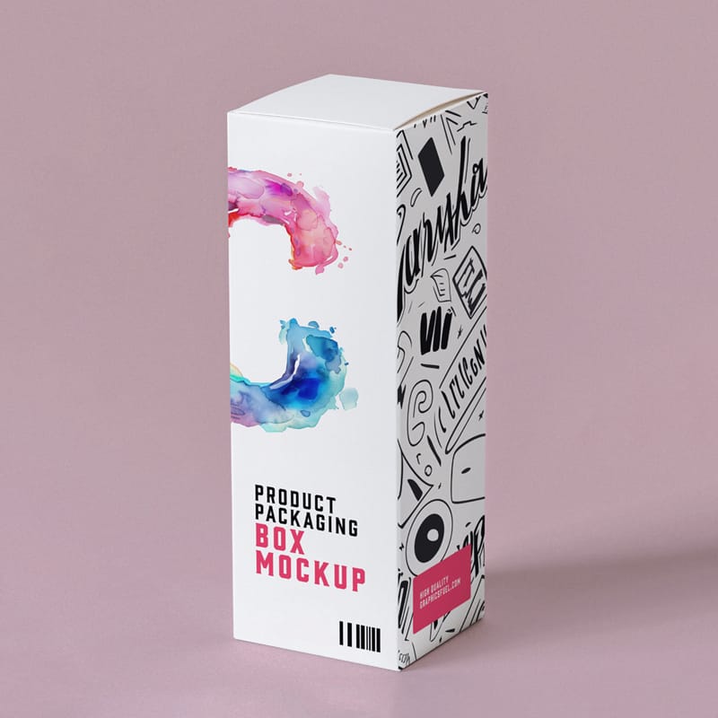 Product Packaging Box Mockup Template PSD