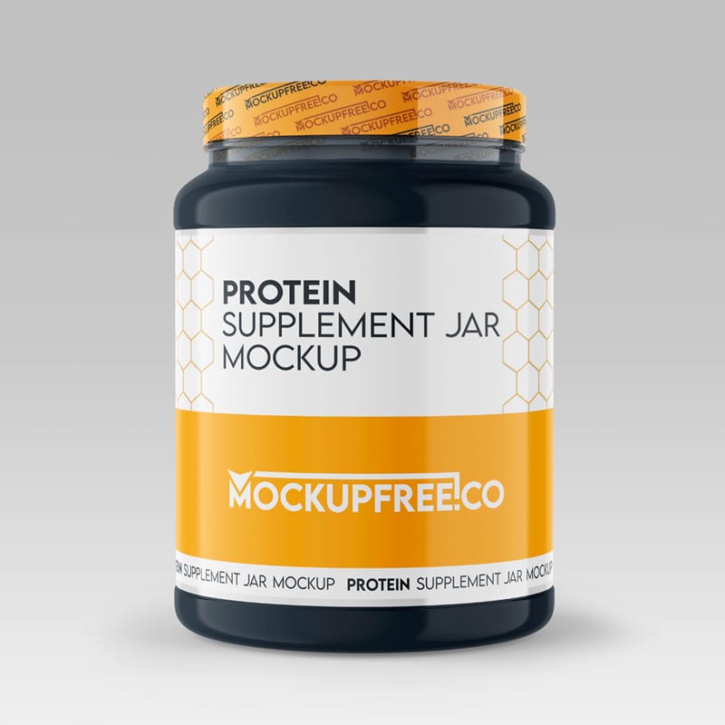 Protein Supplement Jar Mockup PSD