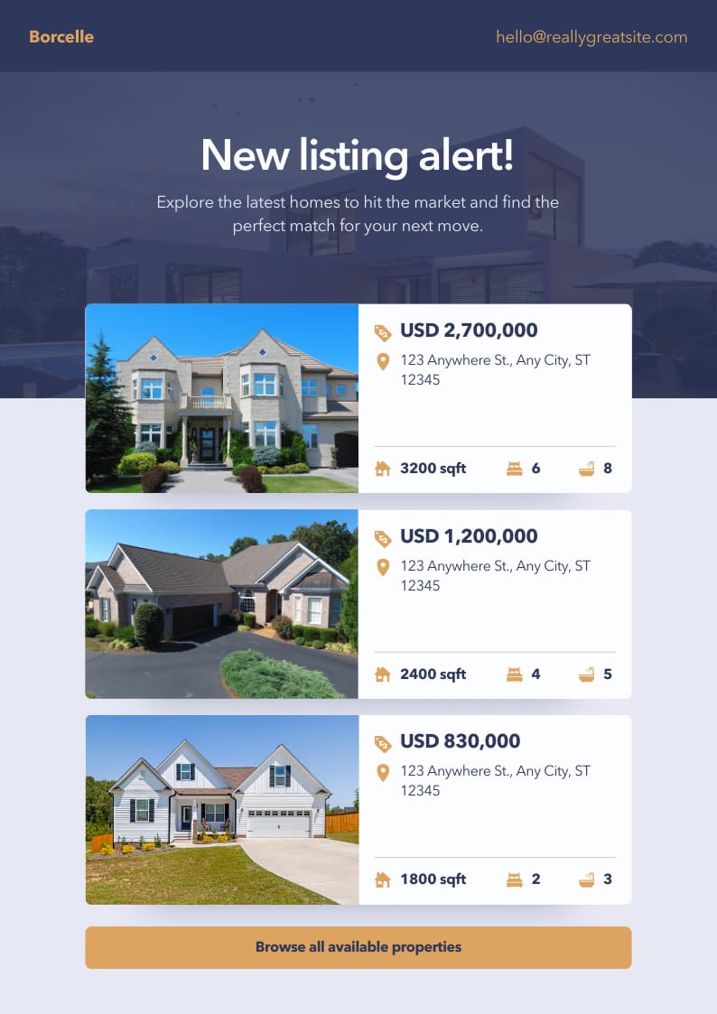 Real Estate Listing Email Newsletter Template