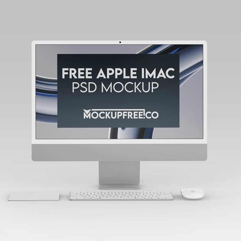 Realistic Apple iMac Mockup PSD