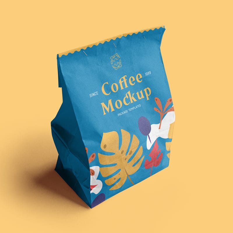 Realistic Paper Bag Mockup Design PSD