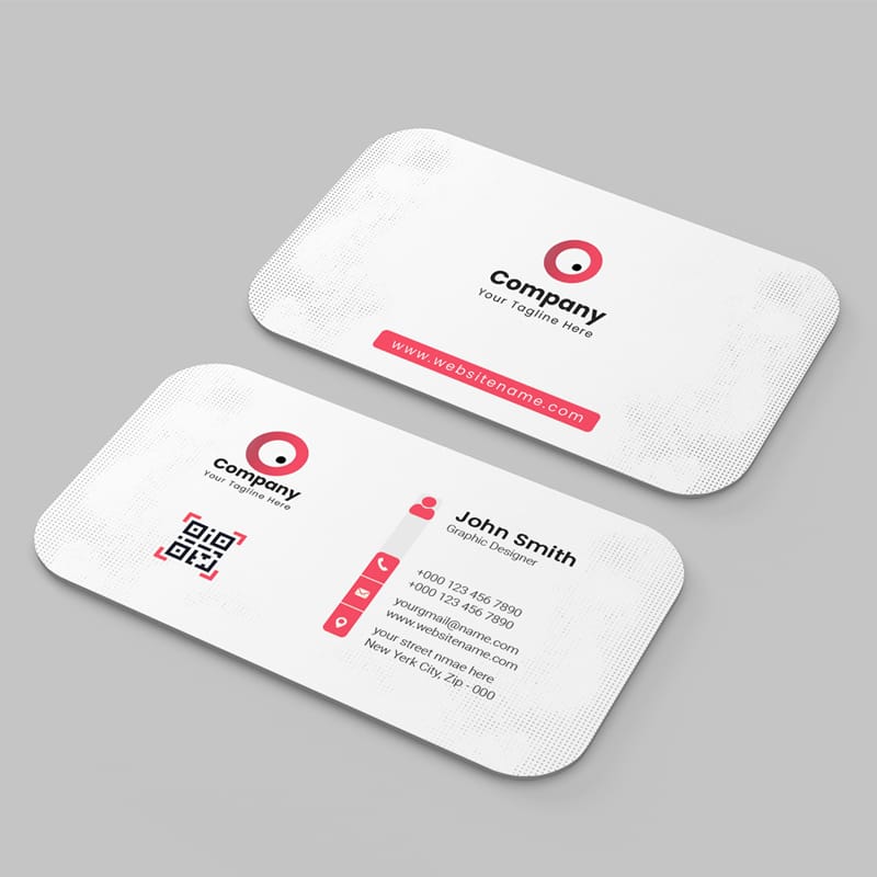 Round Corner Business Card Mockup PSD