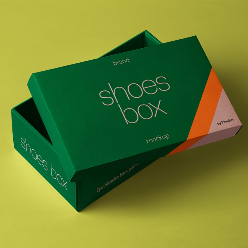Shoes Box Branding Mockup PSD