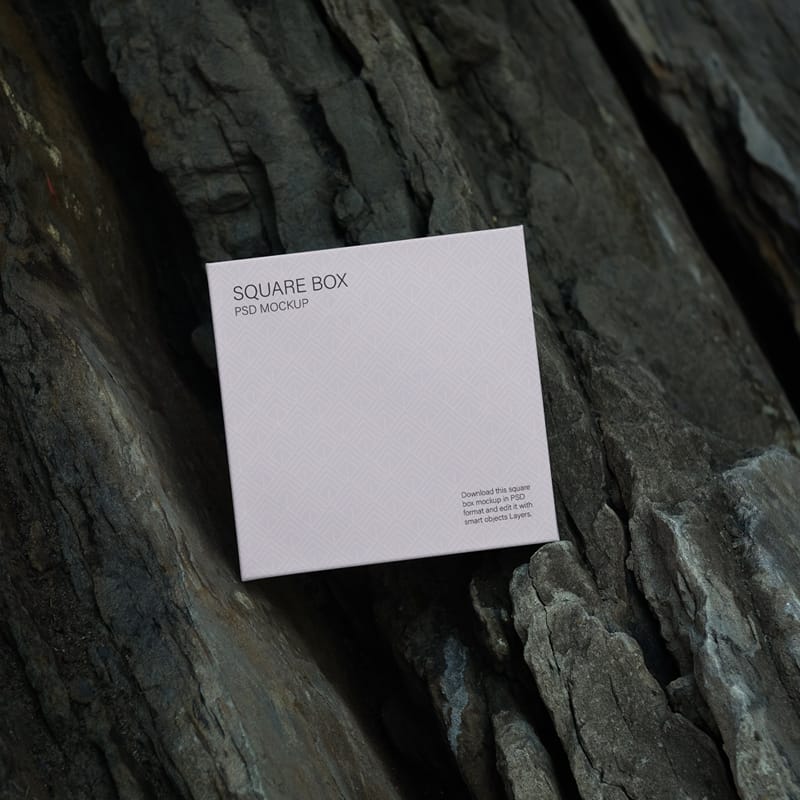 Square Box Mockup Design PSD