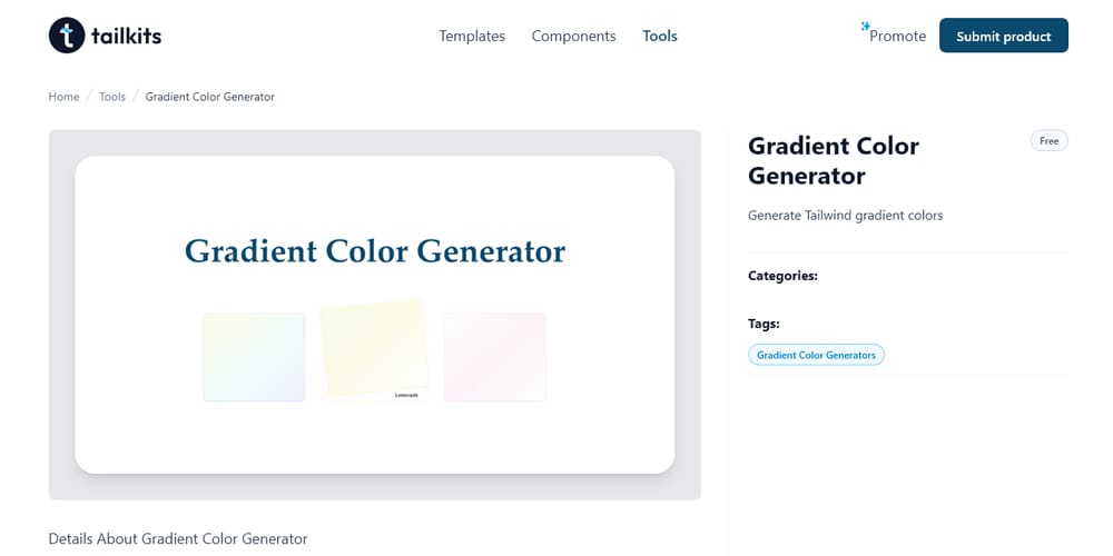 Tailkits Gradient Color Generator