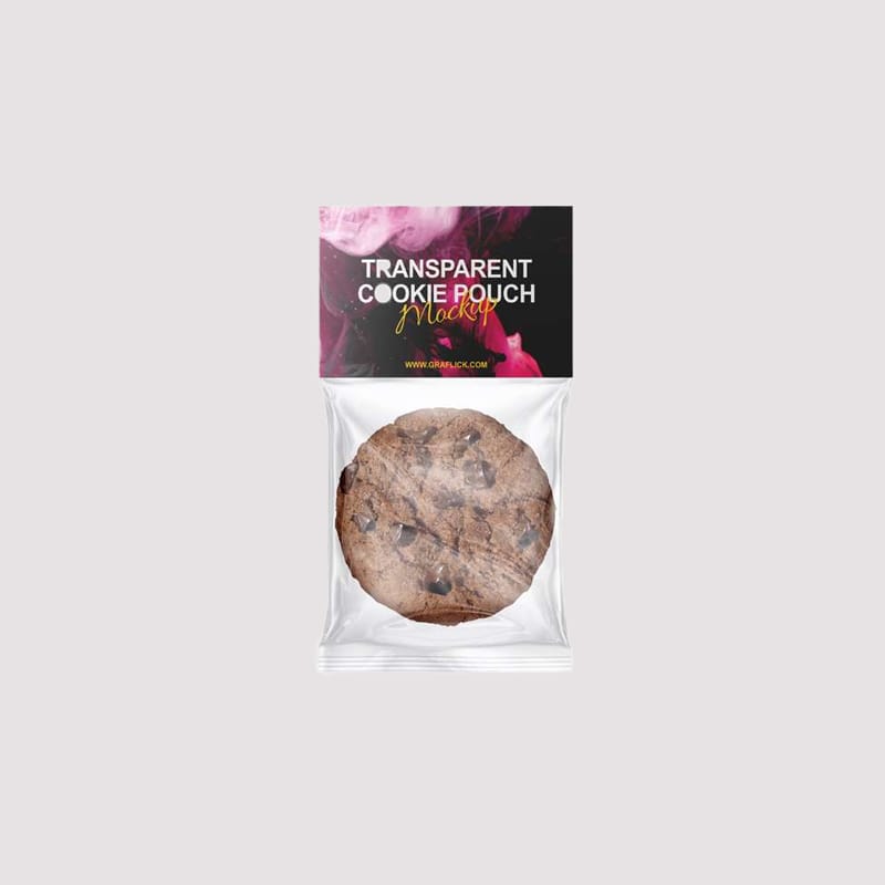 Transparent Cookie Pouch Mockup PSD