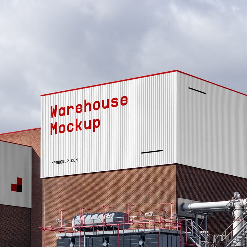 Warehouse Building Mockup PSD