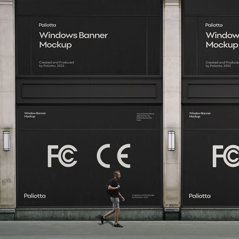 Windows Banner Mockup PSD