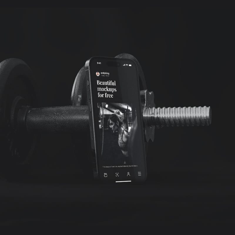 Workout iPhone 14 Pro Mockup PSD