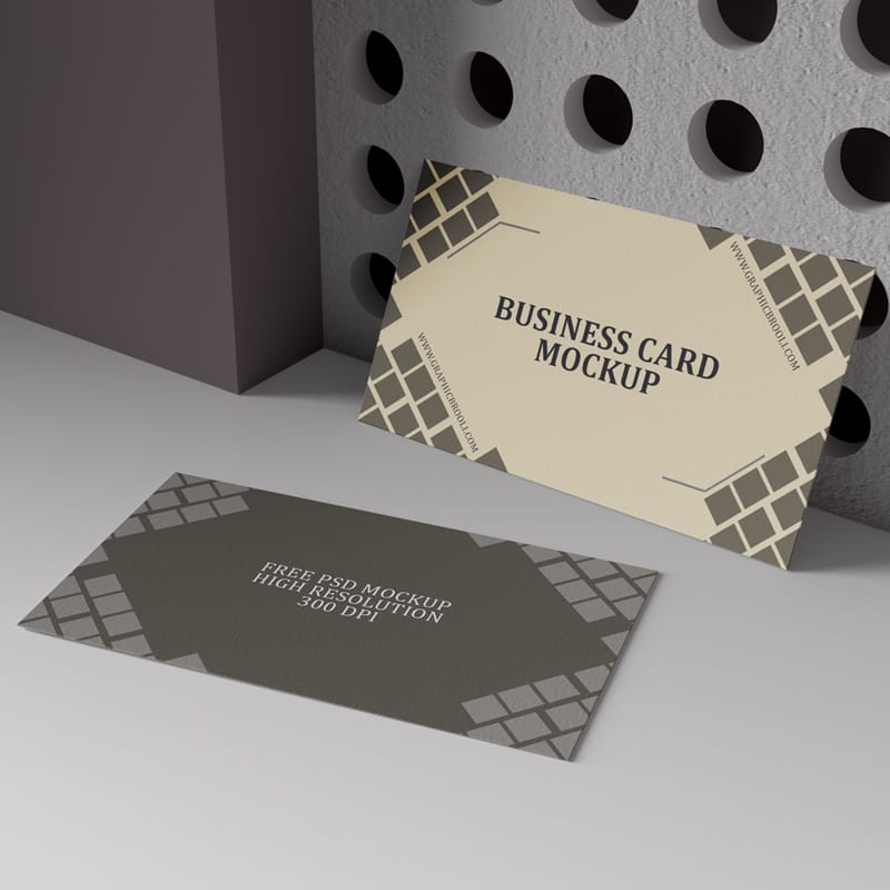 Yellow and Gray Business Card Mockup PSD