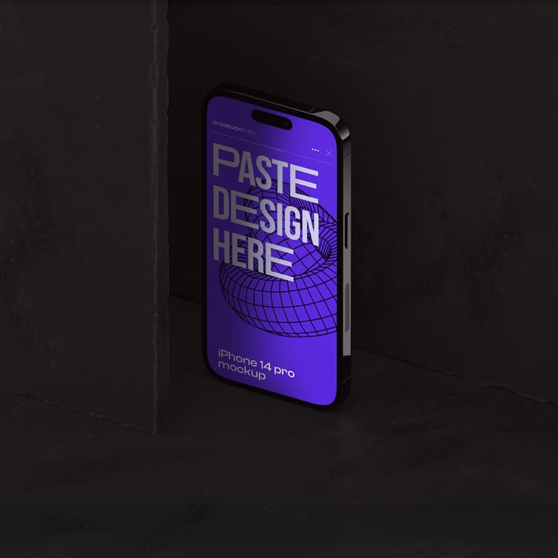 iPhone 14 Pro Mockup Scene PSD