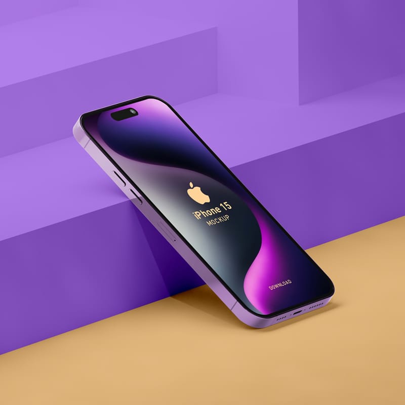 iPhone 15 Mockup Template PSD