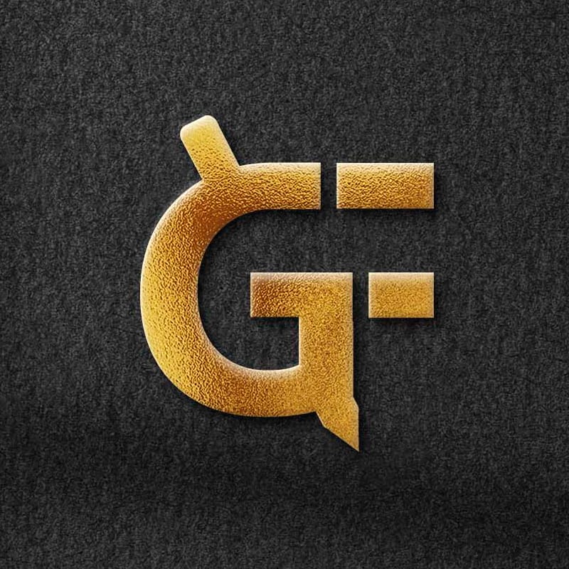 Black Paper Golden Foil Logo Mockup