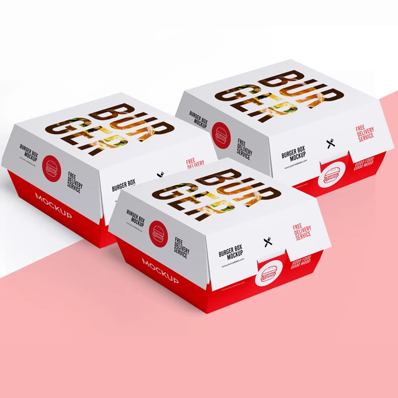 Burger Box Mockup PSD