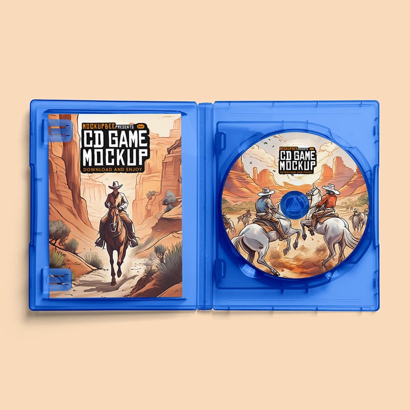 CD Game Box Mockup PSD