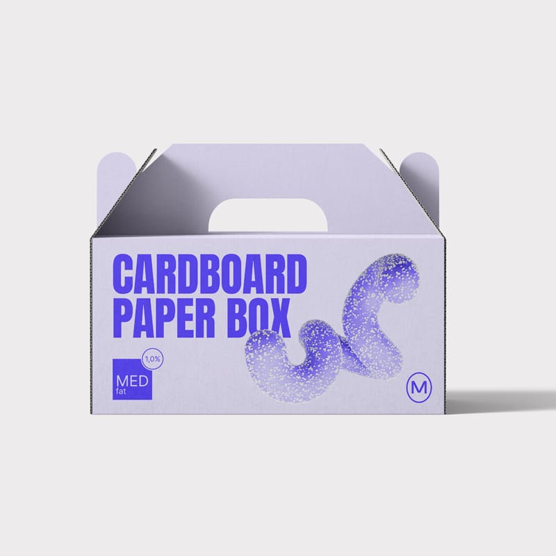 Cardboard Paper Box Mockup PSD