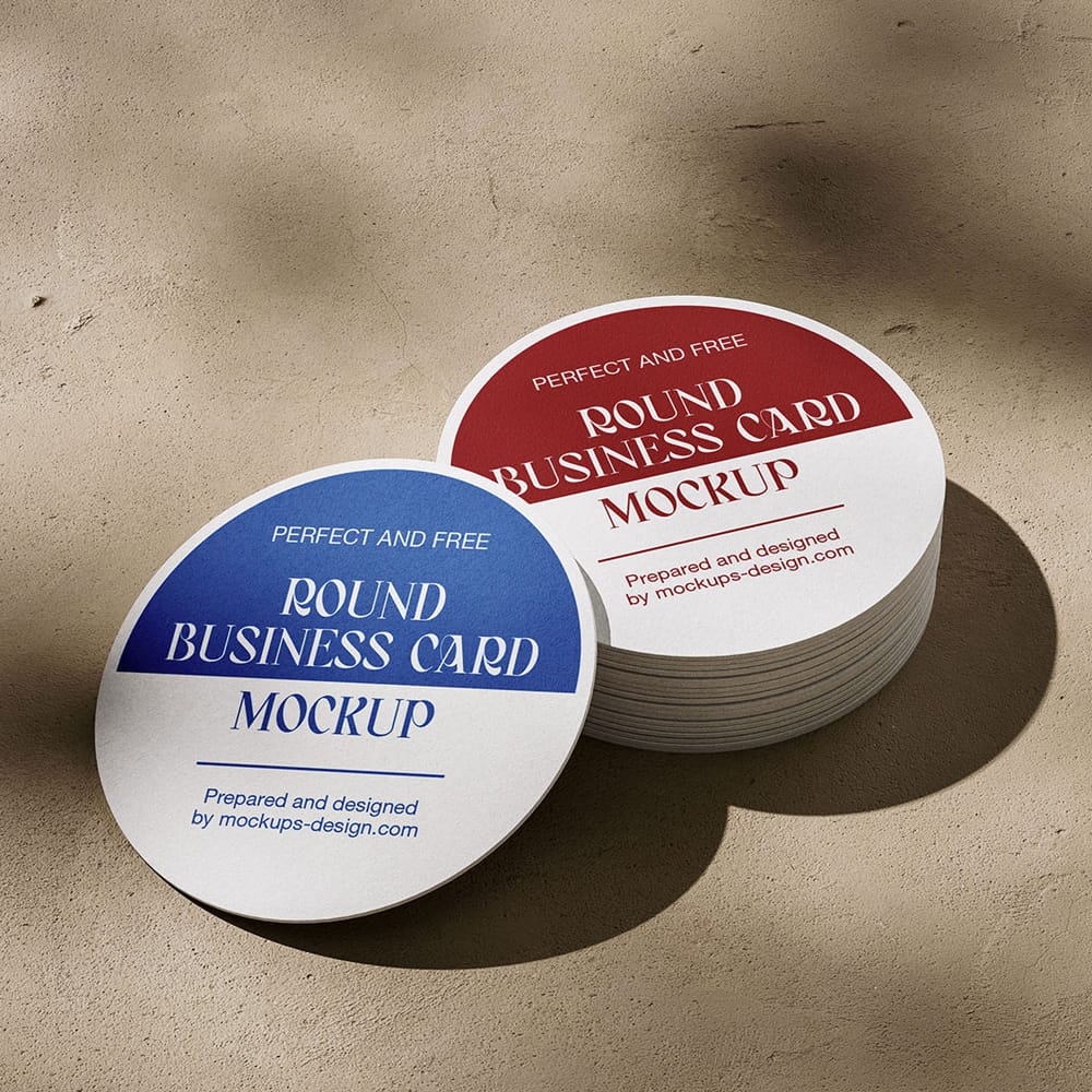 Free Circle Business Card Mockup Template PSD Free Circle Business Card Mockup Template PSD