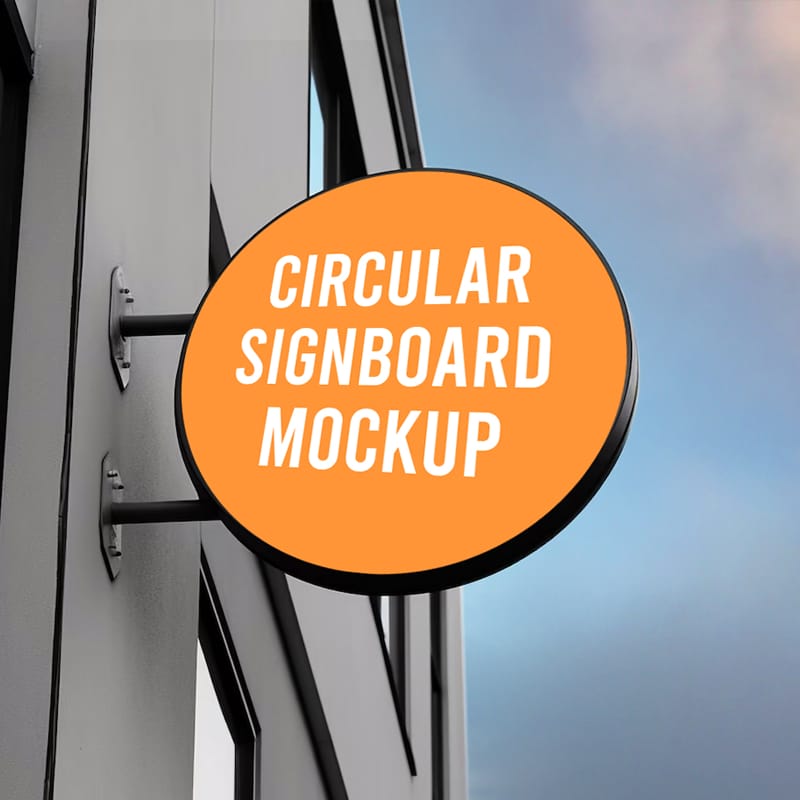Circular Signboard Mockup PSD