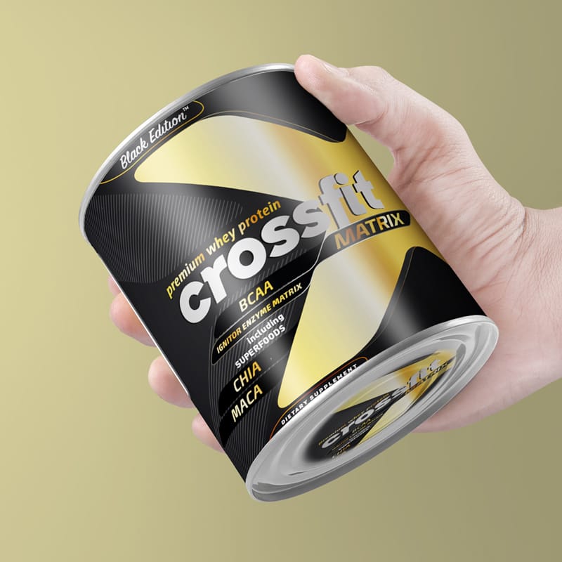 Cross Fit Powder Can Mockup PSD