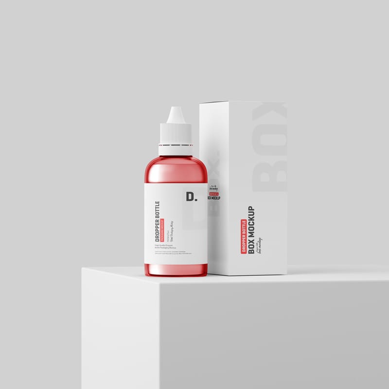 Dropper Bottle Packaging Mockup Set PSD