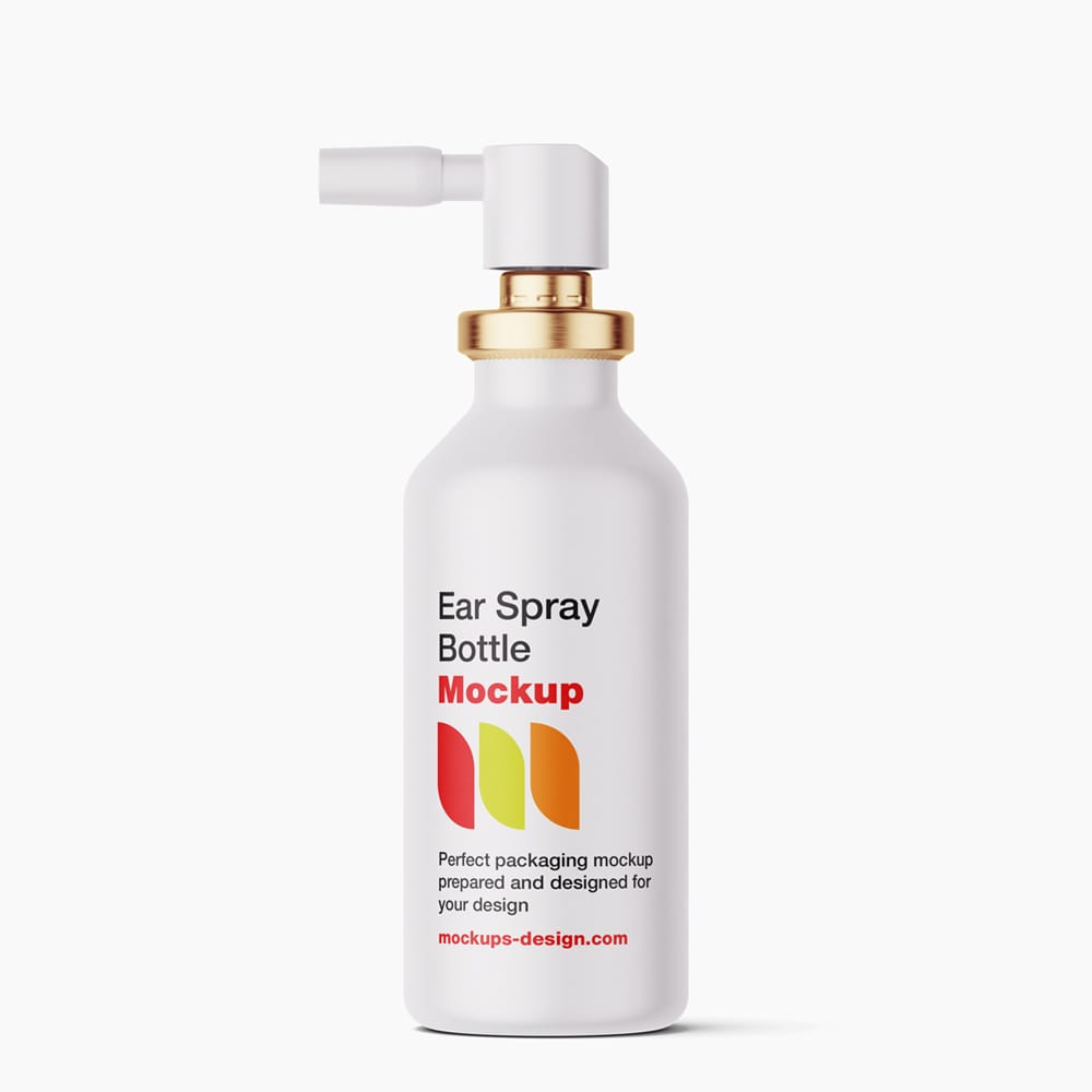 Ear Bottle Spray Mockup PSD