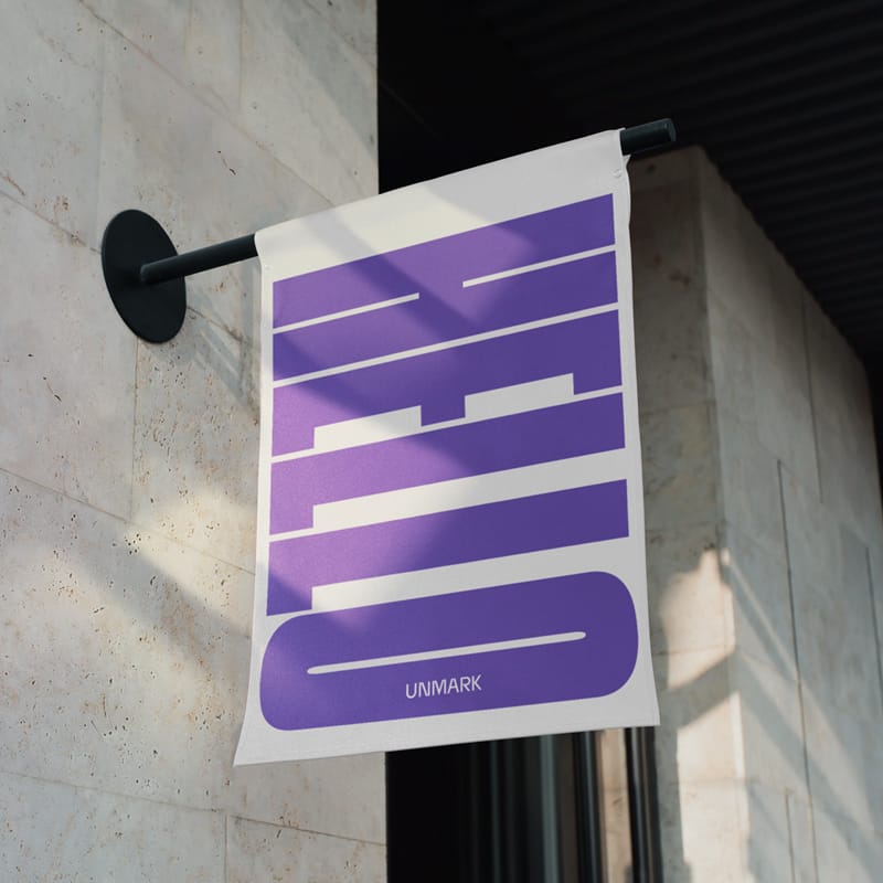 Fabric Signboard Textile Banner Mockup PSD