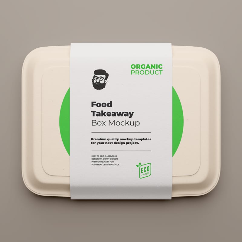 Food Takeaway Box MockUp PSD